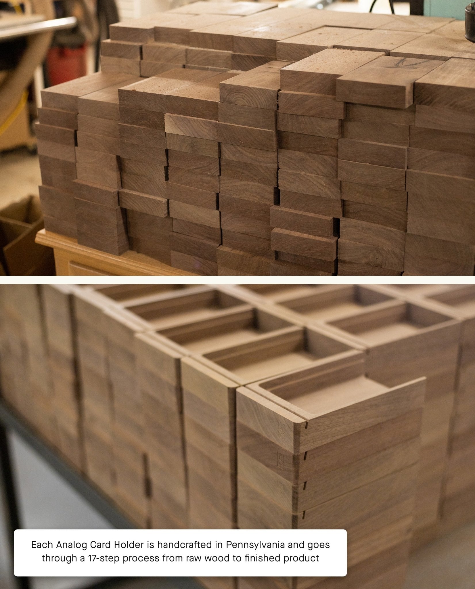 Analog Wood Card Holder