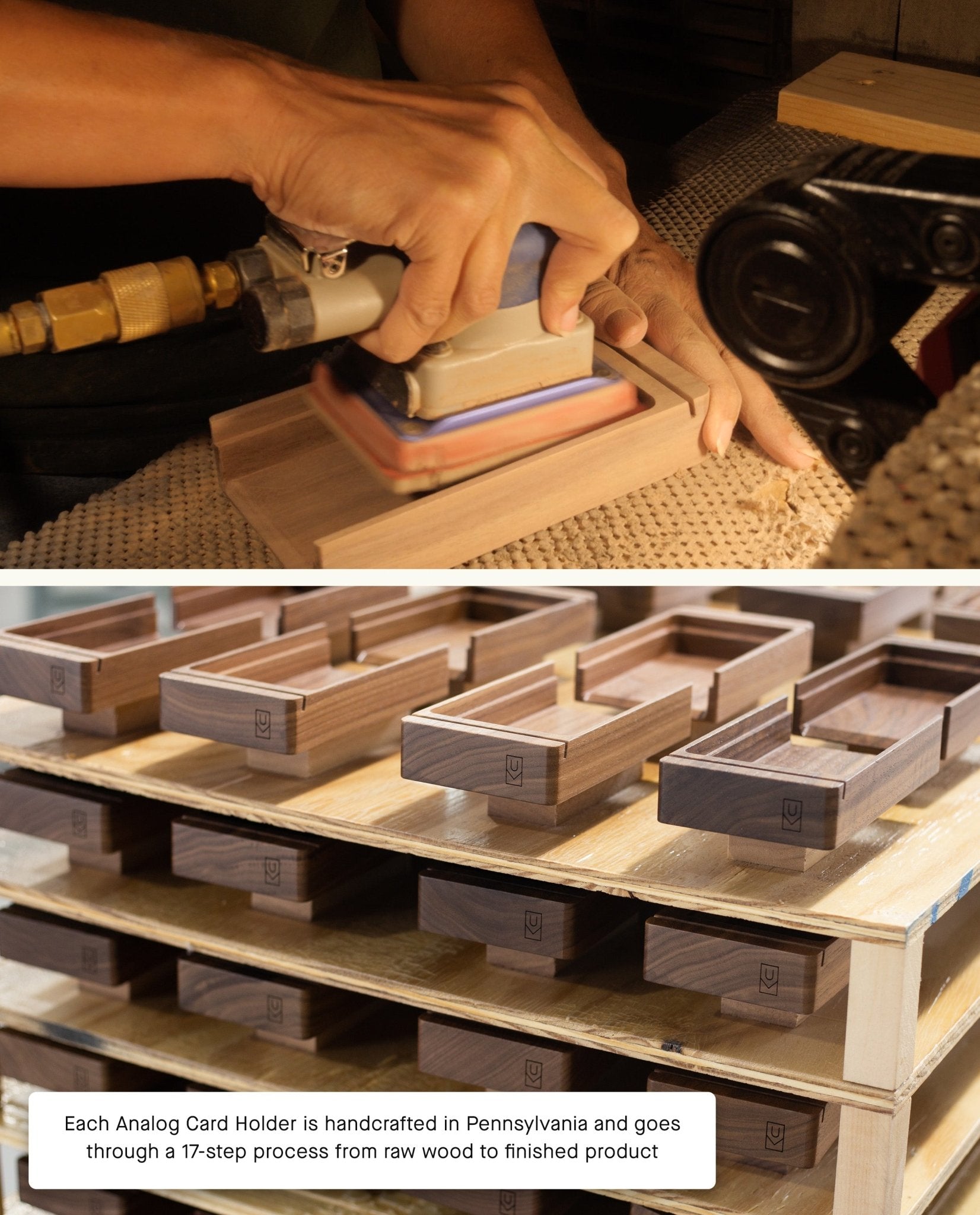Analog Wood Card Holder