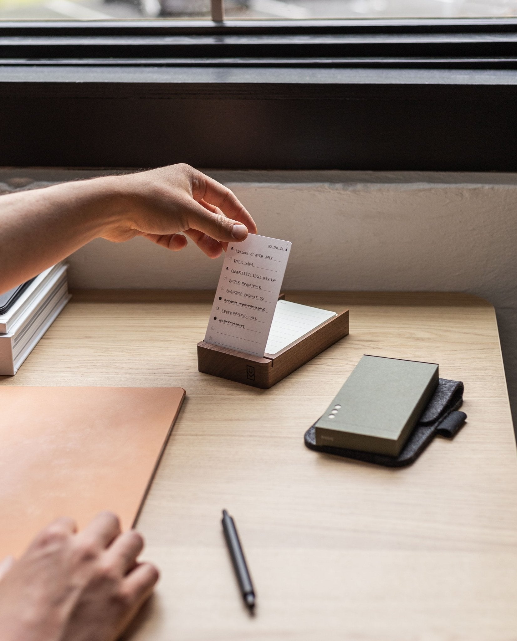 Analog Wood Card Holder