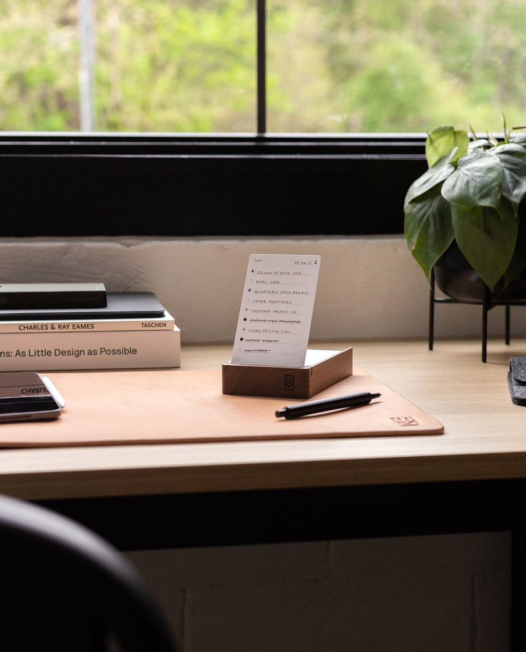 Analog Wood Card Holder