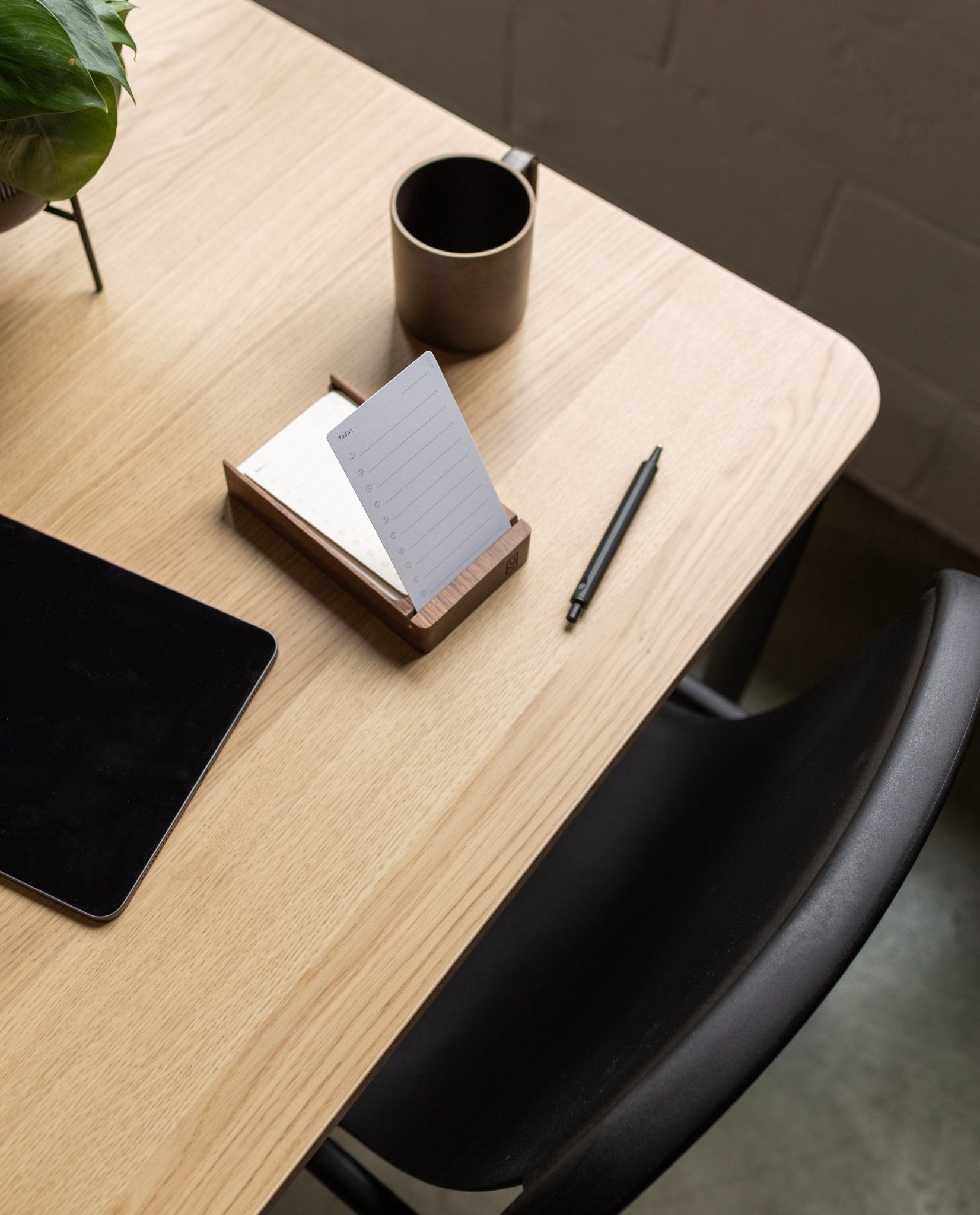Analog Wood Card Holder