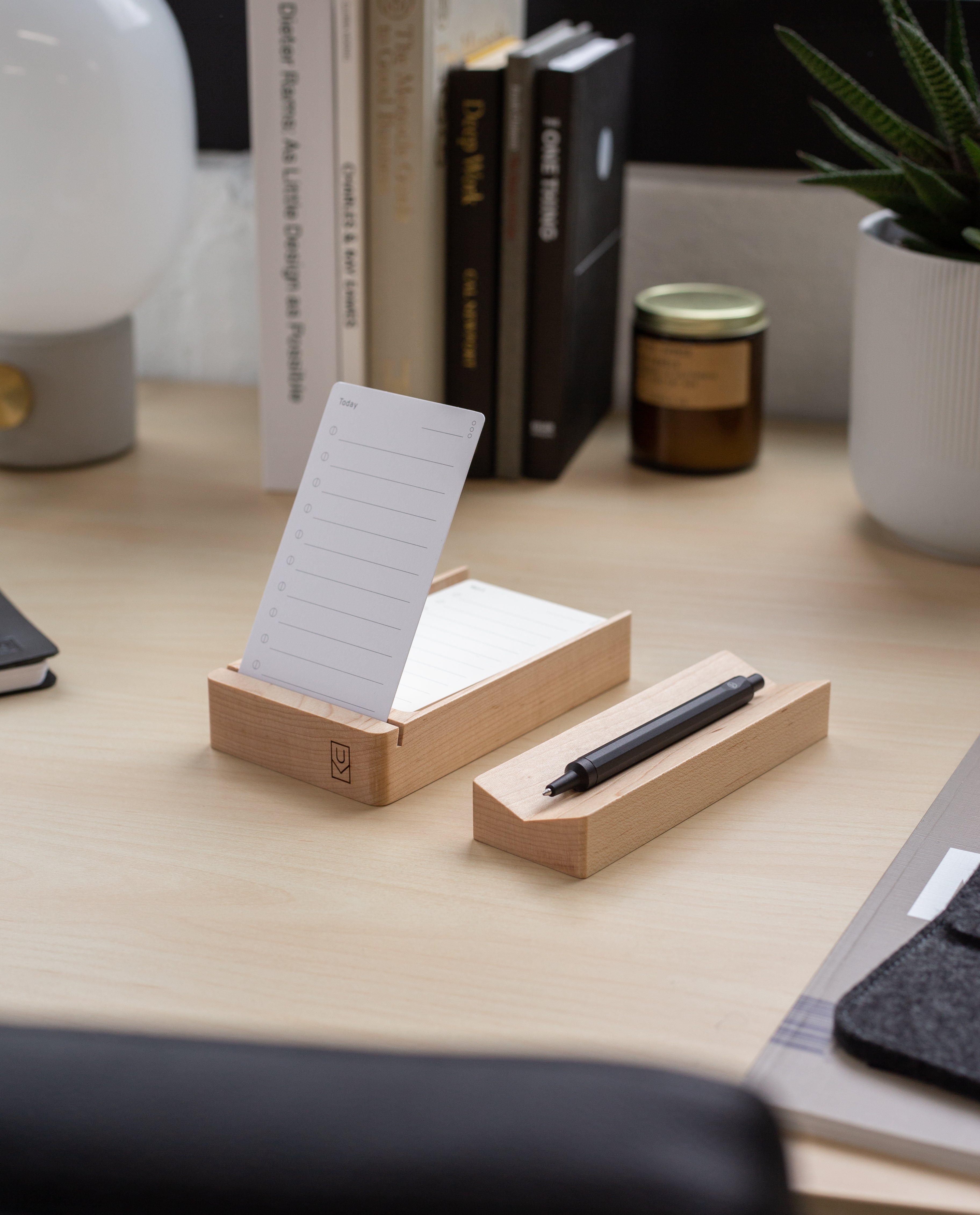Analog Wood Card Holder