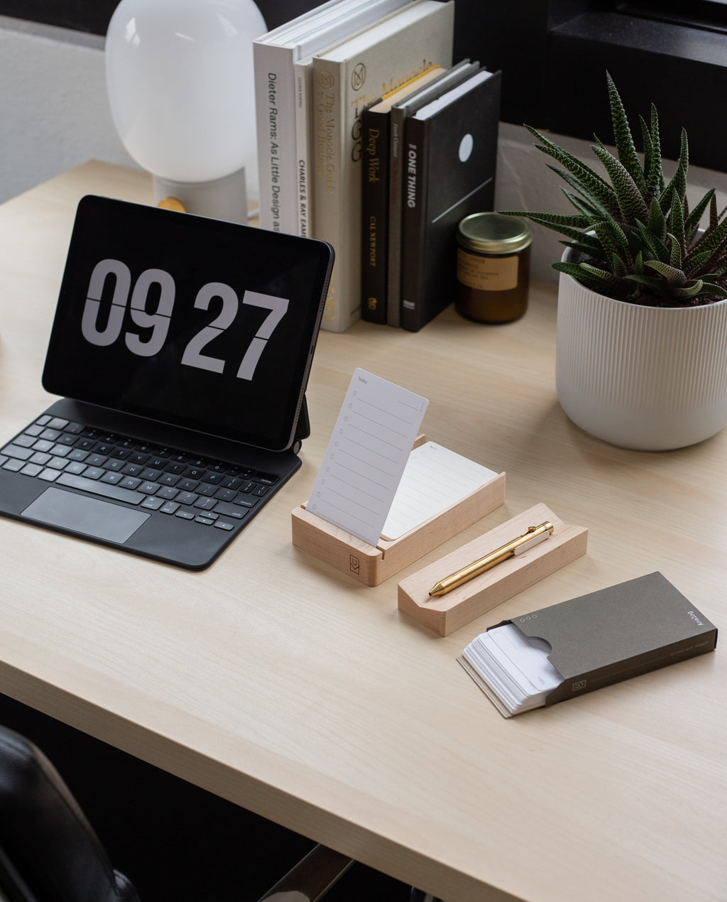 Analog Wood Card Holder