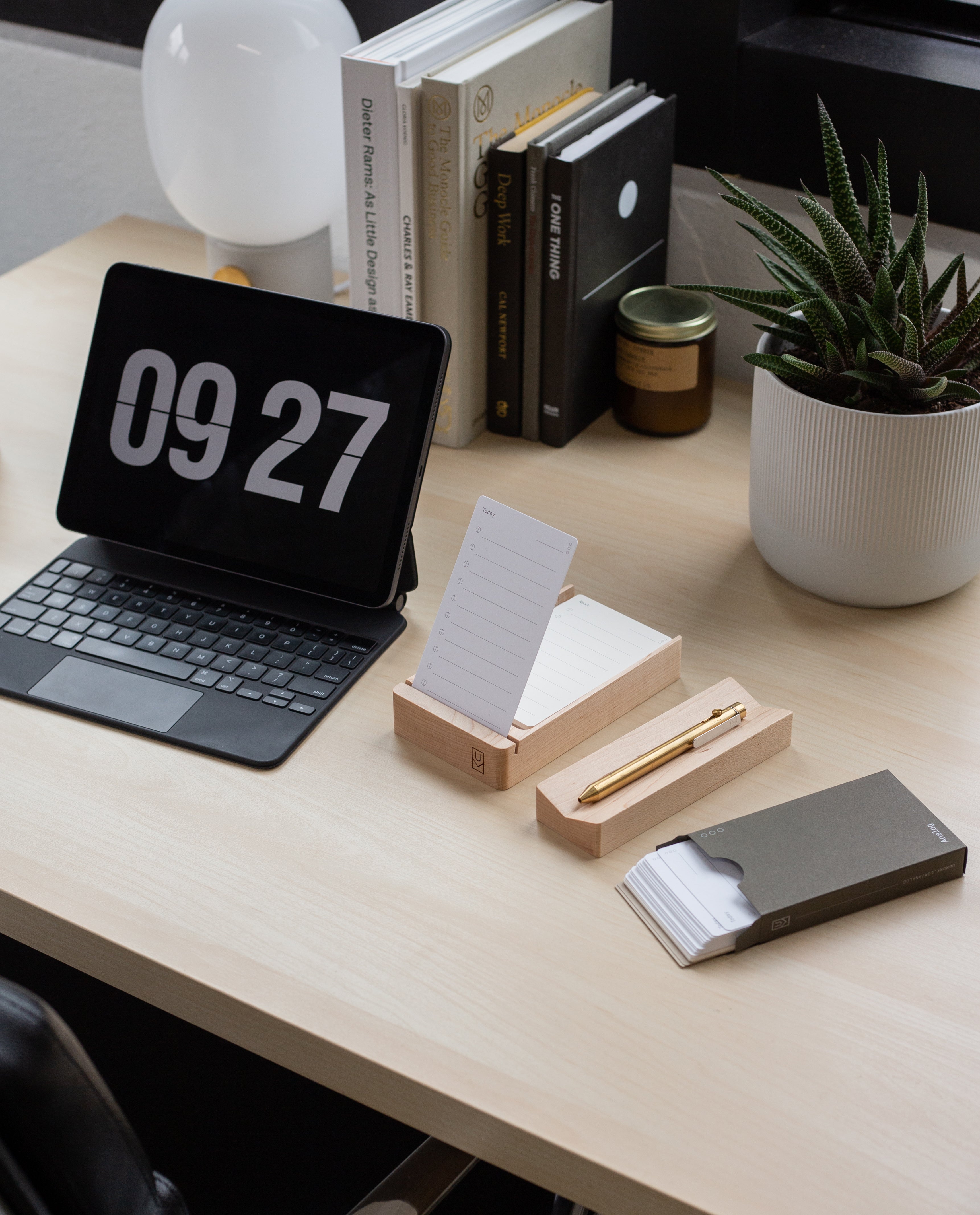 Analog Wood Card Holder